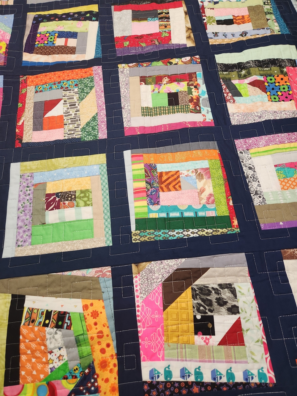 Handmade Multicolor Patchwork Quilt Runner - - Picture 2 of 12